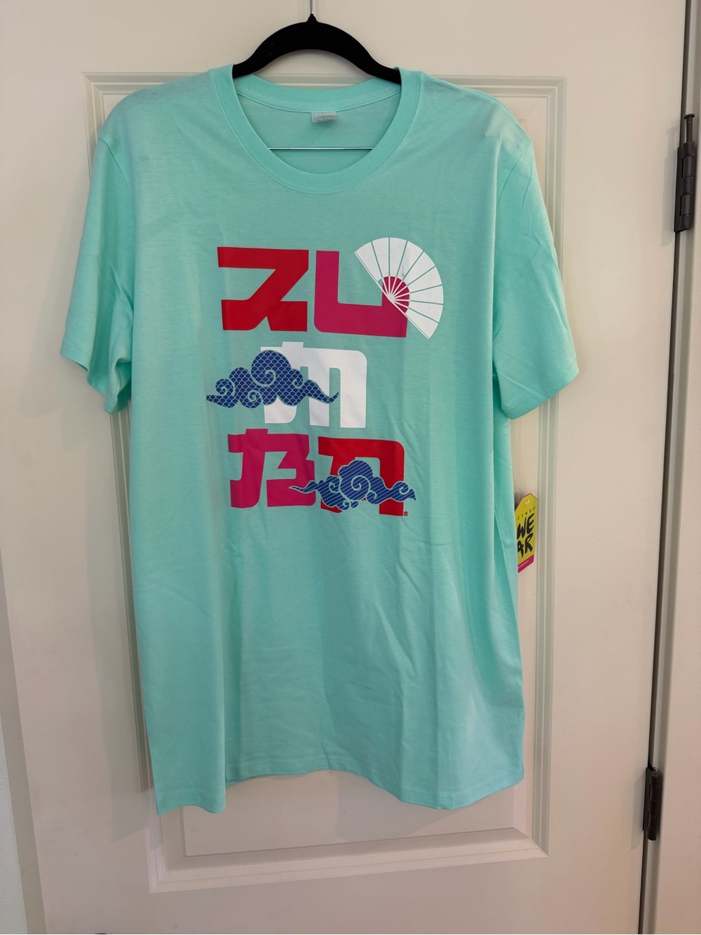 Zumba Fitness Mint Short Sleeve Tee with Red, White & Blue Graphic